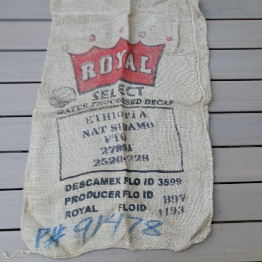 (5) Coffee Bean BURLAP Sacks -- Lot of 5